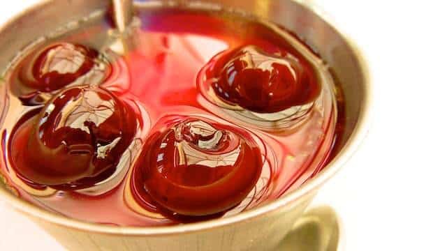 Almond custard recipe with cherries! I have a weakness for easy desserts recipes that can be prepared some time in advance.