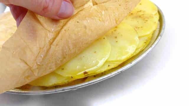A classic French potato galette recipe: crunchy scalloped potatoes on top, buttery soft and smooth potatoes underneath...