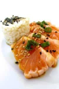 Best Japanese Salmon Tataki Recipe Super easy salmon tataki: a Japanese carpaccio of quickly seared salmon served chilled with a fresh sesame dressing! What a fantastic appetite booster!