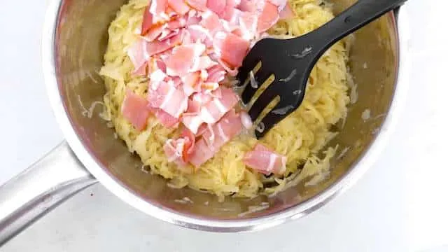 Sauerkraut with bacon smothered in white wine... This is such a fresh and tasty side dish for pork or poached salmon steaks!