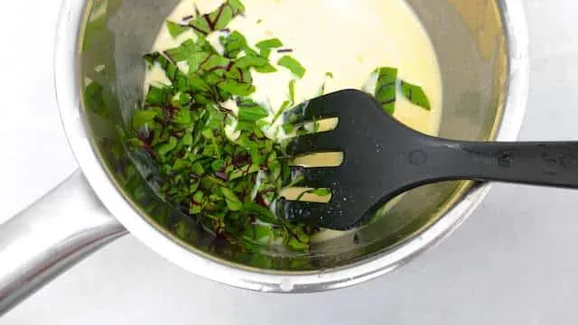 Pan fried salmon steaks in a creamy fresh sorrel, mustard and white wine sauce... this sorrel recipe is an old family classic!