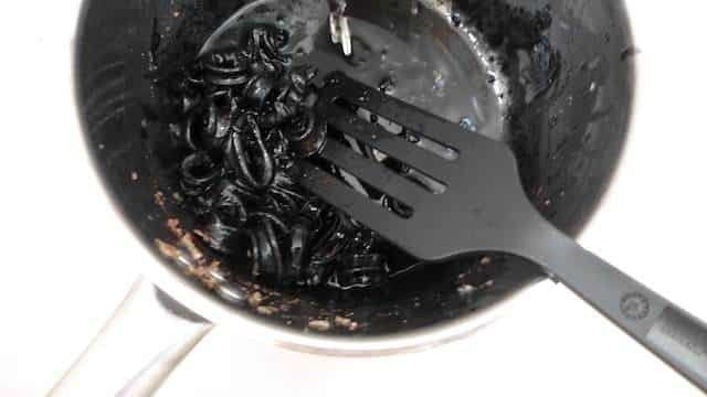 Love it or hate it. But I think squid ink pasta rocks! This is a pretty powerful pasta recipe. That squid flavor really hits your palate like mad.