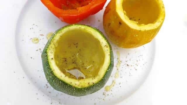 Stuffed Zucchini Recipe, a classic French recipe called 'petits farcis'! Soft grilled vegetables stuffed with flavorful meatballs...