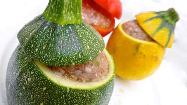 Stuffed Zucchini Recipe, a classic French recipe called 'petits farcis'! Soft grilled vegetables stuffed with flavorful meatballs...