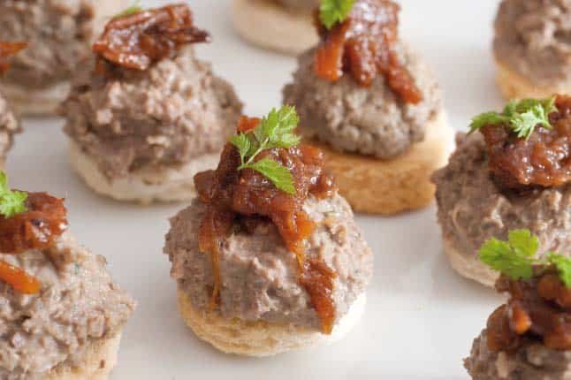 Here's a super creamy homemade chicken liver pate with butter and juniper berries. Also check out my sin free chicken liver parfait! What a delicious spread...