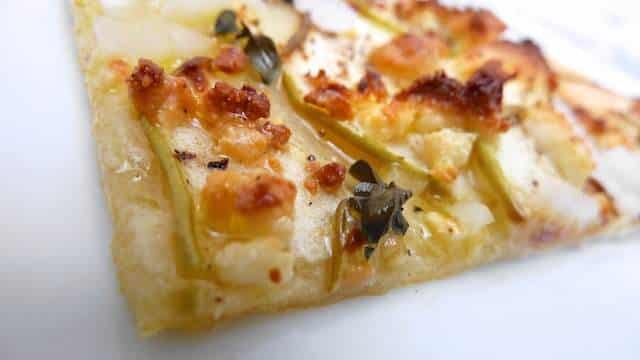 Here is my apple and goat cheese pizza: I made an easy pizza dough recipe from scratch, topped with apples and goat cheese...