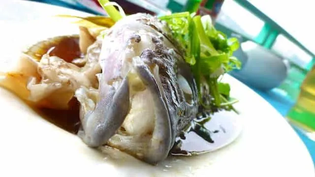 Rainbow Seafood Restaurant (Lamma, HK) Lunch at Rainbow Seafood Restaurant Lamma Island! Plenty of fresh fish and seafood in tubs and water tanks on the pavement in the front. Perfect meal!