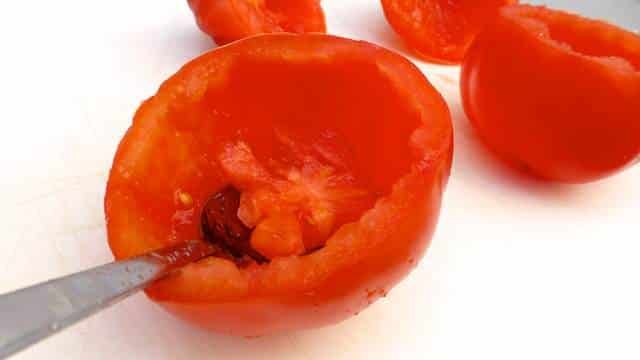 Tomate aux crevettes, tomaat garnaal or shrimp stuffed tomatoes, a Belgian classic! Easy to make in advance and delicious!