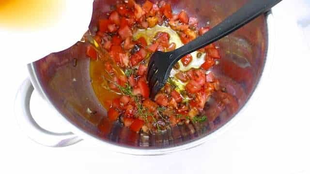 My delicious mussels provencal recipe with fresh tomatoes, black olives, capers, garlic and white wine... Awesome summer meal!