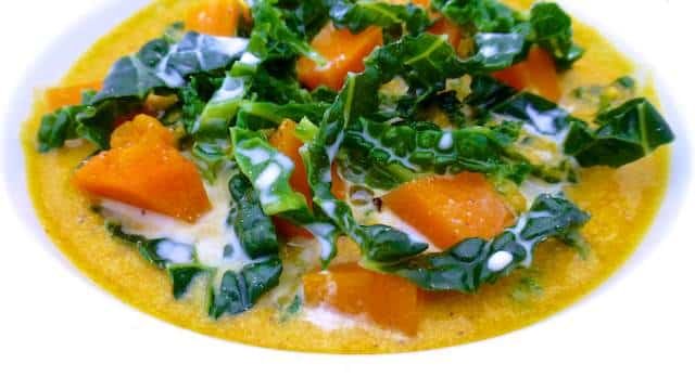 Best Pumpkin Bisque with Coconut Milk & Kale Coconut kale and pumpkin bisque, a hearty autumn soup! This pumpkin bisque is based on a stunning Nyonya dish I tasted in Penang (Malaysia).