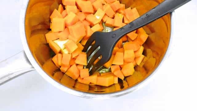 Creamy pumpkin puree recipe with red miso, a surprising flavor match! This pumpkin mash is a great side dish for steaks or lamb!
