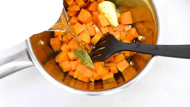 Creamy pumpkin puree recipe with red miso, a surprising flavor match! This pumpkin mash is a great side dish for steaks or lamb!