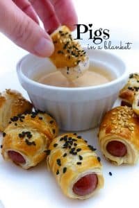Best Pigs in a Blanket Recipe Look at these cute little cocktail sausages wrapped in bits of puff pastry... this pigs in a blanket recipe is a highly popular appetizer!