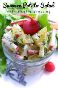 Best Summer Potato Salad & Ricotta Dressing The perfect cold salad for your next barbecue party: a creamy summer potato salad with fresh radishes in a ricotta dressing!