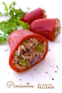 Easy Pimientos del Piquillo Rellenos Pimientos del Piquillo Rellenos, classic Spanish stuffed peppers with tuna! Or fill them up with whatever ingredient you want...