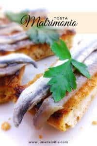 Best Tosta Matrimonio (Anchovy Toast) Crunchy Spanish tosta matrimonio or pickled anchovies and salted anchovies on a slice of pan con tomate, the perfect wedding!