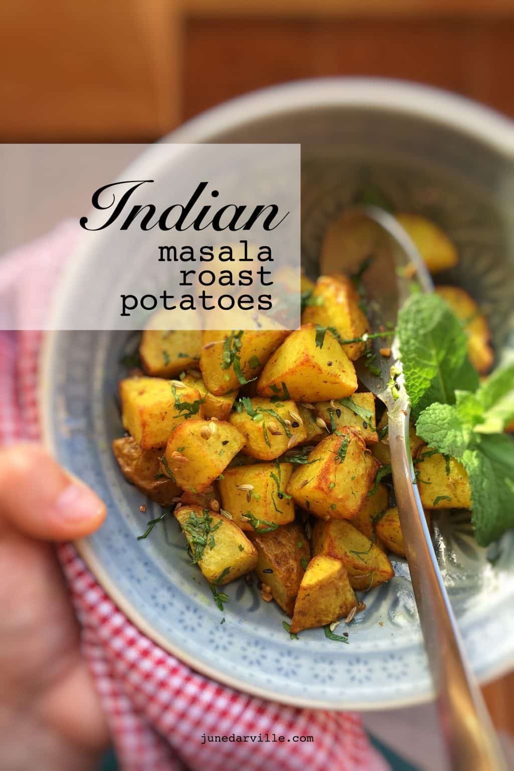 Another attempt to spice up an everyday potato side dish: crunchy masala roast potatoes! A lovely match for pork or chicken!