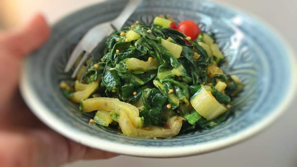 Swiss chard, butter, garlic, nutmeg and some strong mustard... this swiss chard stir fry is a powerful side dish flavor bomb!