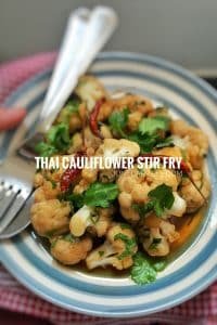 Easy Thai Cauliflower Stir Fry Recipe Crunchy vegetables in a simple oyster and fish sauce marinade... this Thai cauliflower stir fry is a quick and healthy side dish!