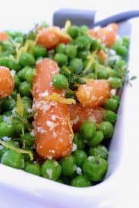 15 Minute Easy Parmesan Carrots & Peas Are you looking for a quick vegetable side dish? Then how about my lemon parmesan carrots and peas? This dish is ready in 15 minutes!