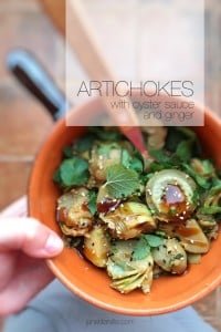 Easy Artichokes in Oyster Sauce Fusion cooking in your kitchen: artichokes in oyster sauce and ginger, a powerful side dish for pork or beef!