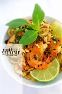 This is a flavorful Thai basil shrimp recipe, a simple noodle stir fry with amazing Thai flavors! I love the combination of noodles and shrimp...