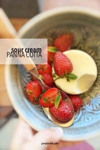 My homemade sour cream panna cotta recipe with strawberry salsa, a great summer treat! That’s the recipe I can always rely on!