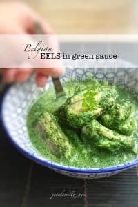 Eels in green sauce, this is a Belgian classic! Paling in 't groen, the herb sauce contains fresh parsley, mint, oregano and chervil!