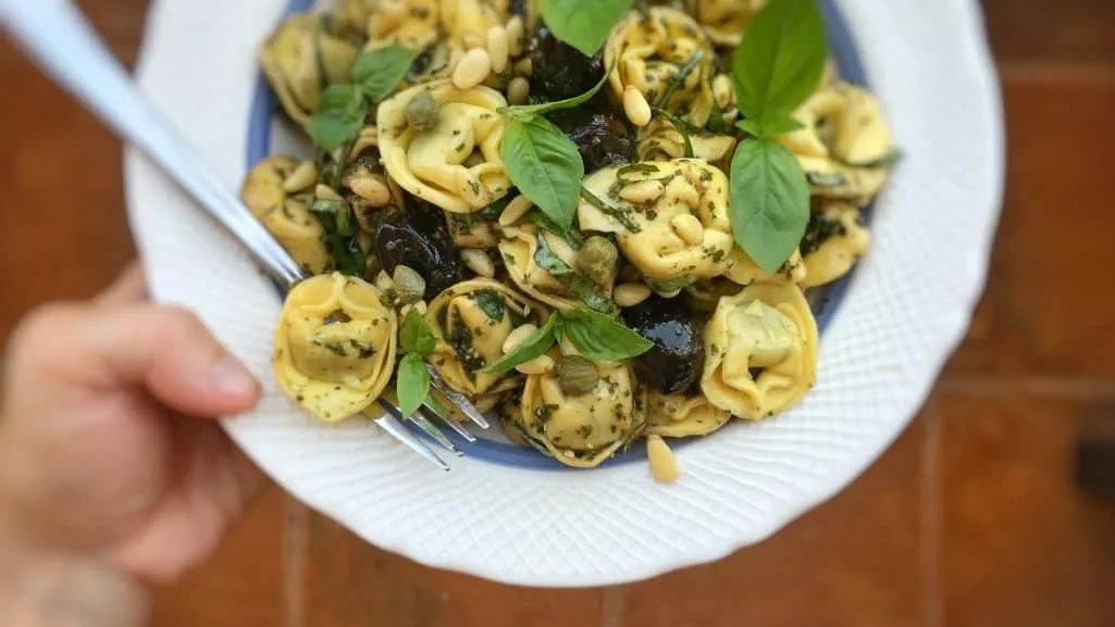 Best Basil Pesto Tortellini Pasta Salad Serve this fresh basil pesto tortellini pasta salad warm or cold: as a hot pasta dinner… or tasty cold lunchbox salad to take with you!