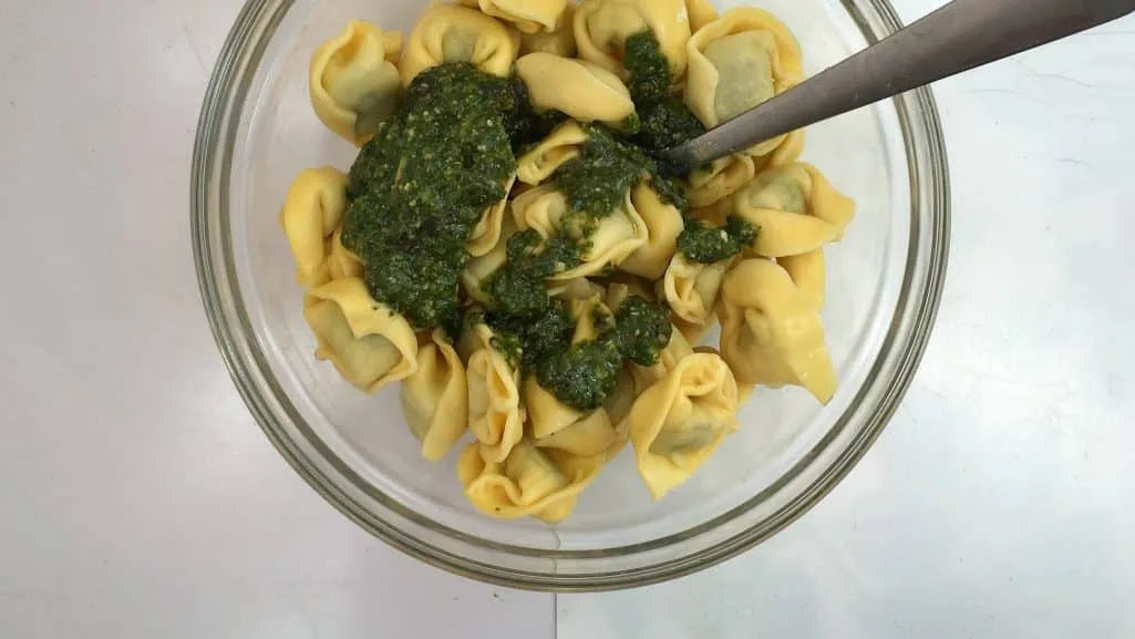 Best Basil Pesto Tortellini Pasta Salad Serve this fresh basil pesto tortellini pasta salad warm or cold: as a hot pasta dinner… or tasty cold lunchbox salad to take with you!