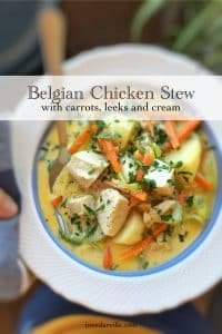 Easy Belgian Waterzooi Chicken Recipe Look at this delicious waterzooi recipe! Do try out my chunky chicken stew with fresh leeks, celery, carrots and lots of cream... This is Belgian comfort food!