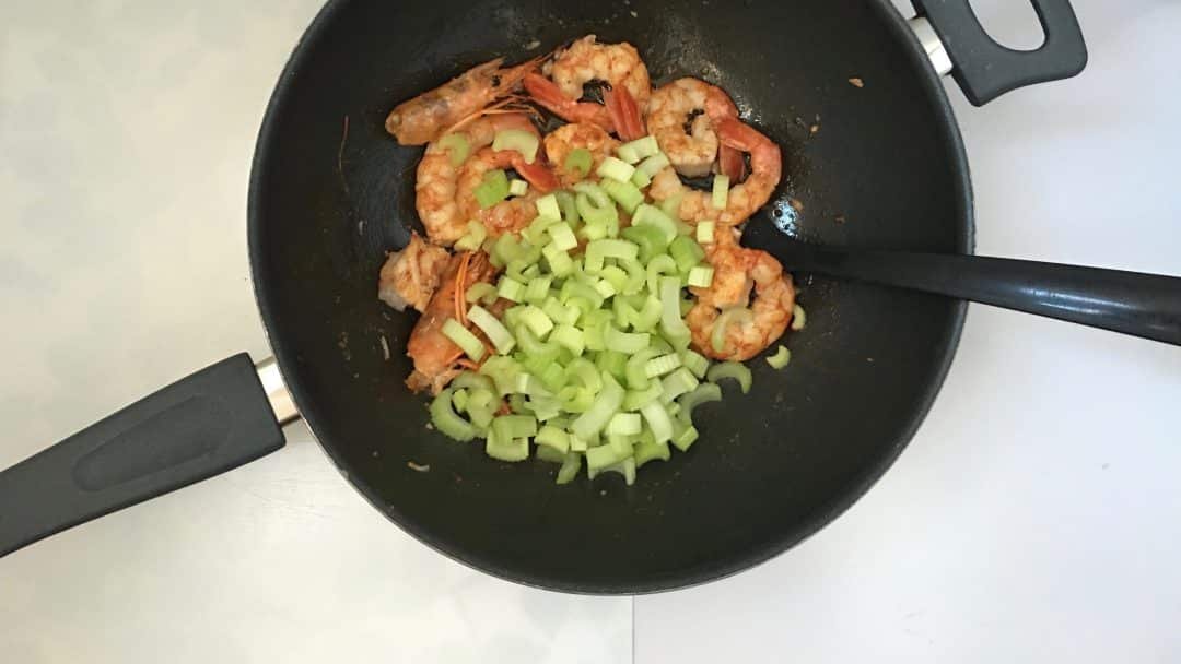 Sauteed shrimp, a simple seafood stir fry with fresh ginger and a flavorful soy sauce marinade... you will love this one!
