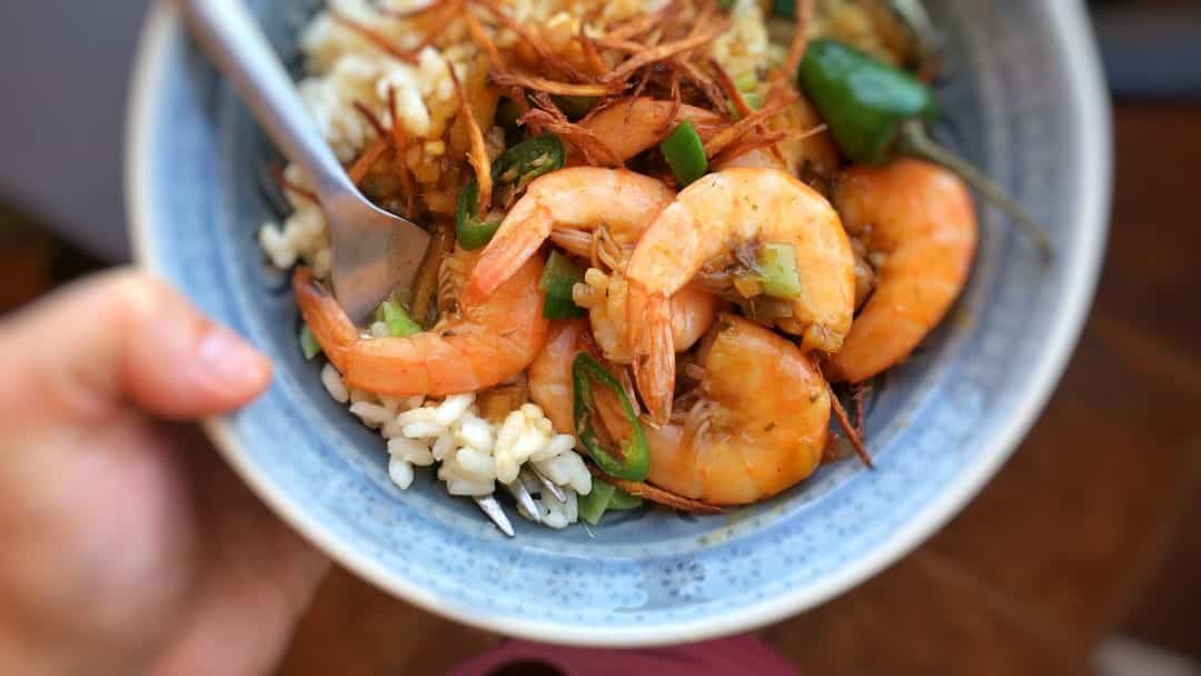 Sauteed shrimp, a simple seafood stir fry with fresh ginger and a flavorful soy sauce marinade... you will love this one!