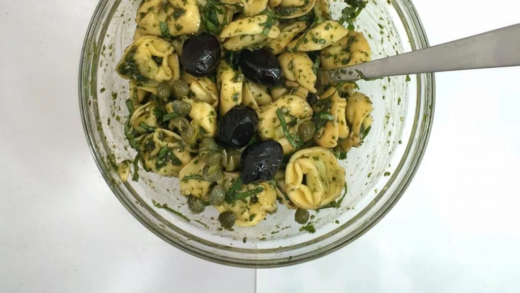 Best Basil Pesto Tortellini Pasta Salad Serve this fresh basil pesto tortellini pasta salad warm or cold: as a hot pasta dinner… or tasty cold lunchbox salad to take with you!