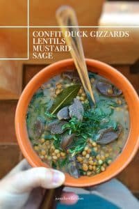Easy Duck Gizzard Recipes Three gizzard recipes for you: green bean salad with gizzards, homemade gizzard rillettes and a delicious gizzard and lentil soup!