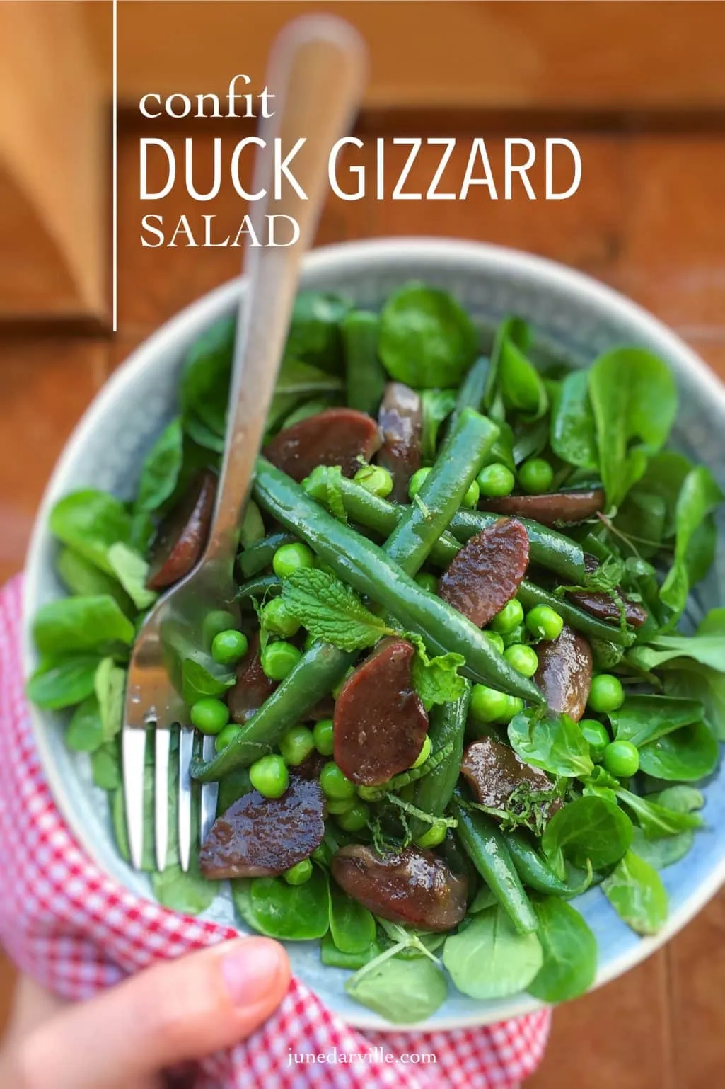 Three gizzard recipes for you: green bean salad with gizzards, homemade gizzard rillettes and a delicious gizzard and lentil soup!