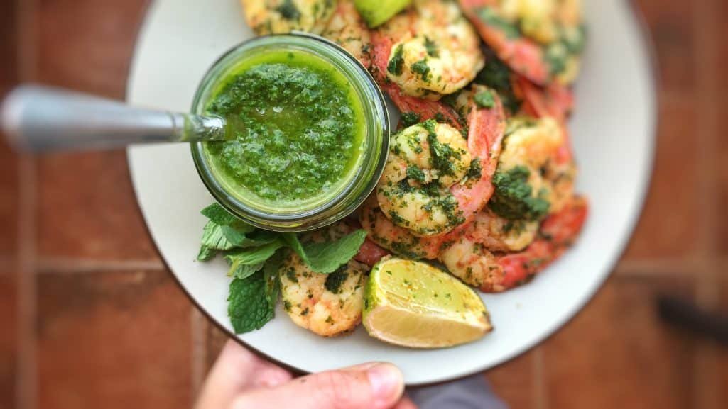 Learn how to make fresh chimichurri from scratch in this easy chimichurri shrimp recipe... My favorite Cinco de Mayo recipe!