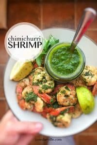 Easy Chimichurri Shrimp Recipe Learn how to make fresh chimichurri from scratch in this easy chimichurri shrimp recipe... My favorite Cinco de Mayo recipe!