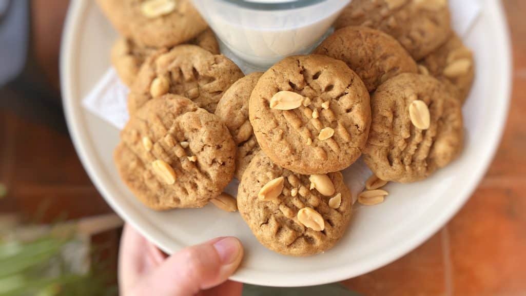 The best easy peanut butter cookies you will ever make! This cookie recipe is a fun thing to do with kids during a rainy weekend...