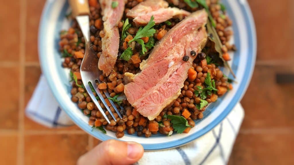 Try this French petit sale aux lentilles, a classic lentil stew with bits of salted pork! French traditional cuisine at its best...