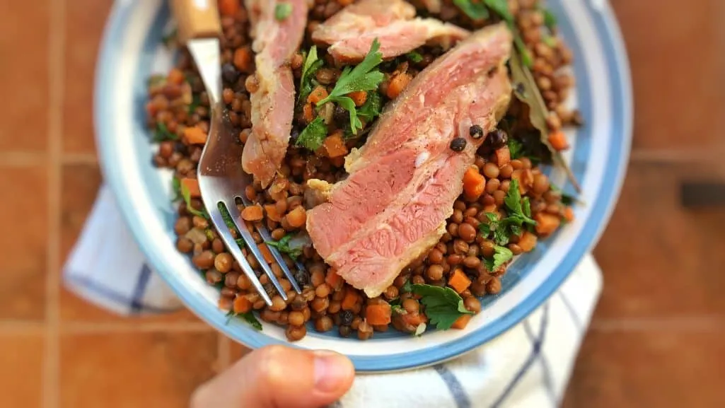 Try this French petit sale aux lentilles, a classic lentil stew with bits of salted pork! French traditional cuisine at its best...
