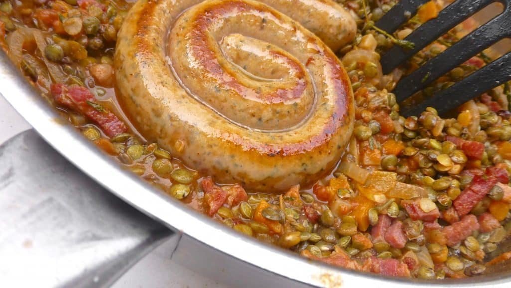 Try this French petit sale aux lentilles, a classic lentil stew with bits of salted pork! French traditional cuisine at its best...
