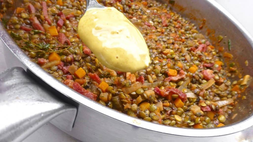 Try this French petit sale aux lentilles, a classic lentil stew with bits of salted pork! French traditional cuisine at its best...