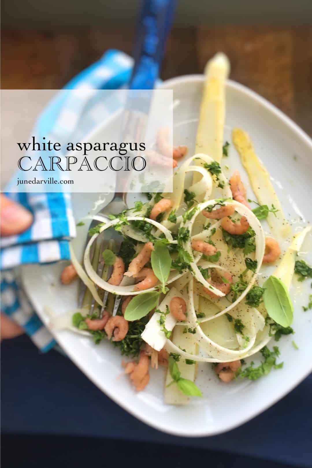 This carpaccio of white asparagus is a spectacular looking appetizer! Did you know that raw white asparagus are so tasty?