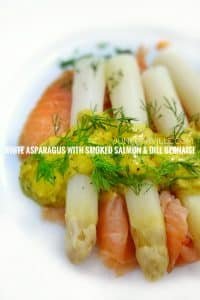 Easy White Asparagus With Smoked Salmon Homemade dill bernaise sauce for my white asparagus with smoked salmon... These flavors are a perfect match for each other!