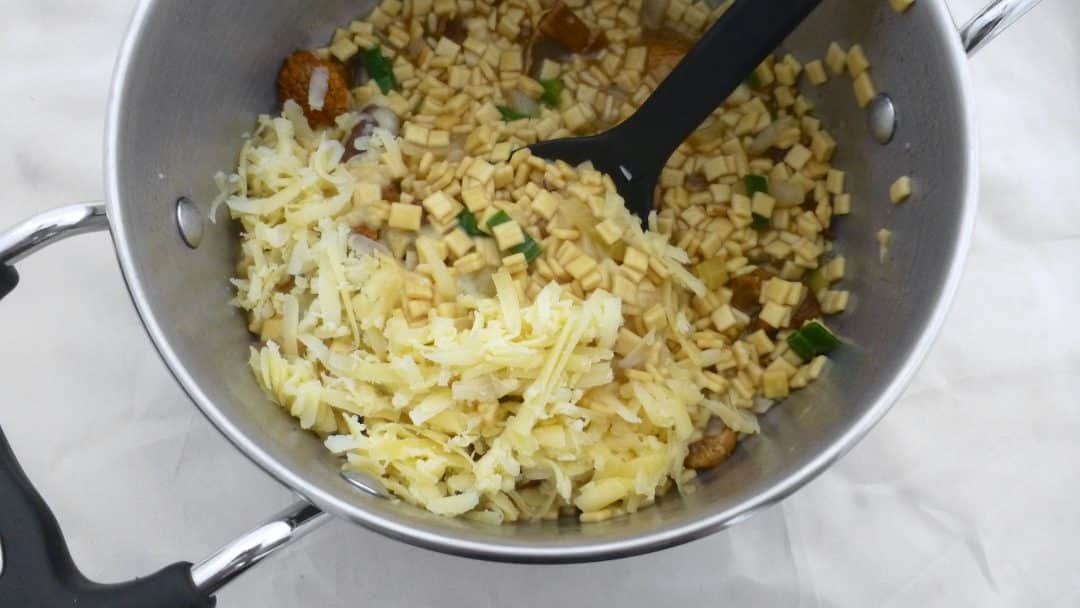My croziflette: a French pasta bake with local crozets, bacon and reblochon cheese. One of my favorite French Alps mountain dishes!