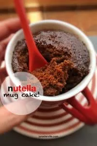 Here's an awesome sticky and sugary last minute snack or sneaky treat: try out this Nutella mug cake! This beauty is ready in less than 10 minutes.