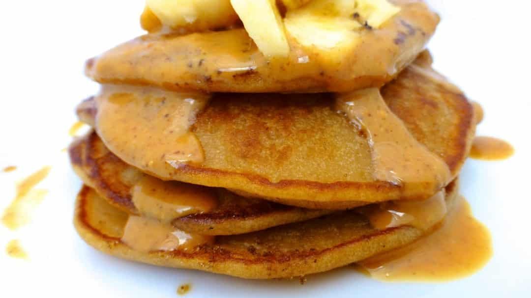 Easy Pancake Recipe with Leftover Bread My popular easy pancake recipe... made with leftover old bread! These pancakes are great for breakfast or an afternoon snack!