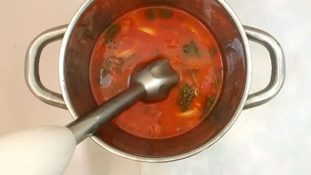 Have you heard of caldo de camaron before? It's a Mexican shrimp and tomato soup with vegetables. Sounds like a fine soup to me!