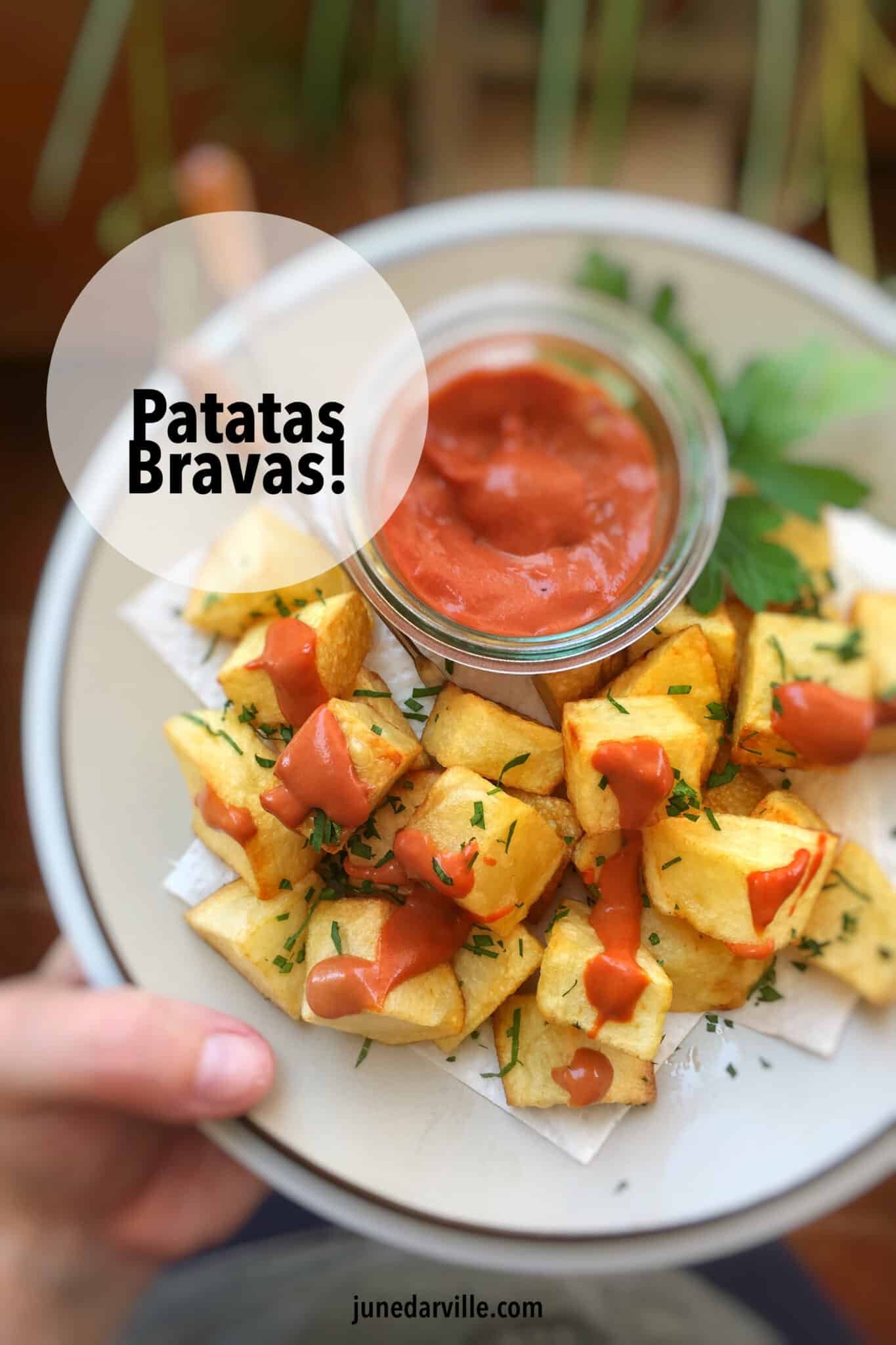 Here's the creamiest brava sauce recipe you will ever taste: the best Spanish brava sauce to dip your homemade patatas bravas in! It's tapas time.